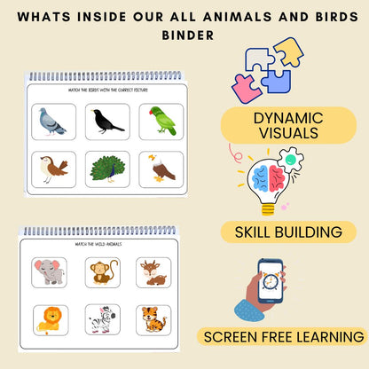 Animals and birds binder - Little Learners World